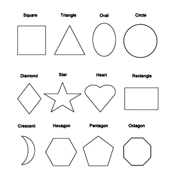 Shapes Coloring Pages for childrens printable for free