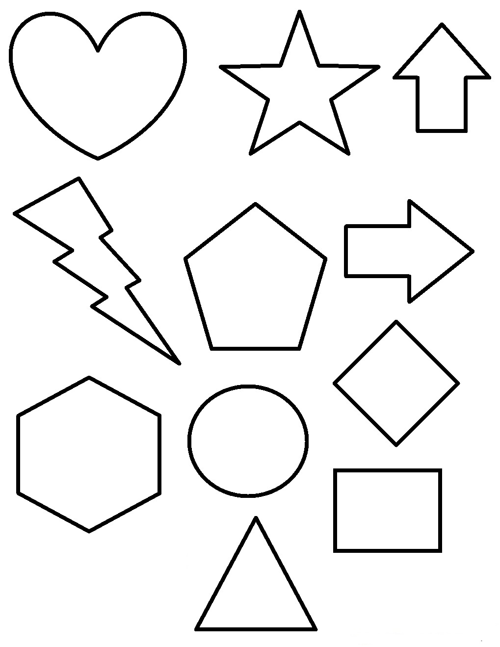 Shapes Coloring Pages for childrens printable for free