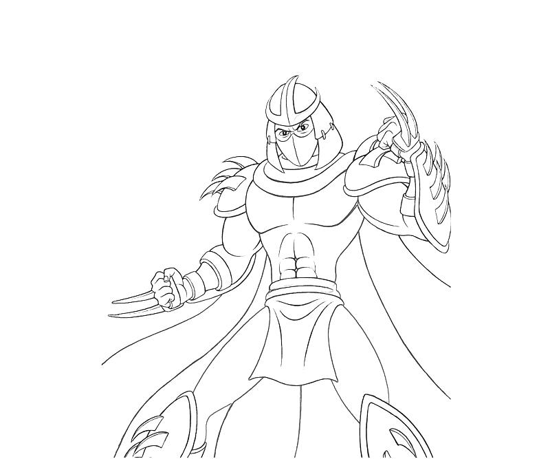 shredder coloring bw character