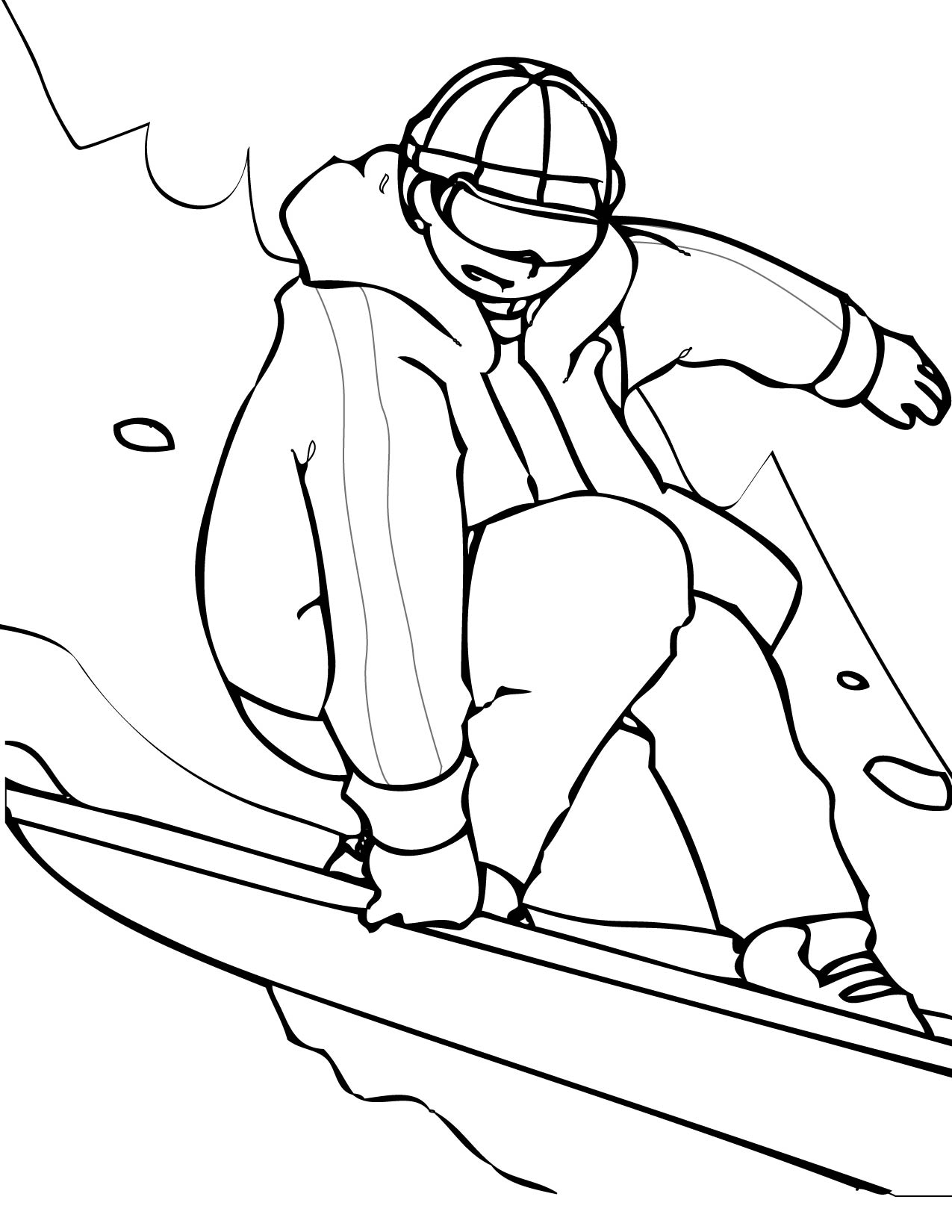 Snowboarding Coloring Pages for childrens printable for free