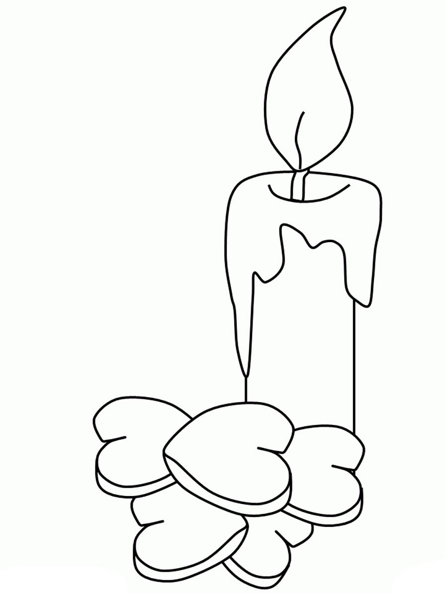 Candle coloring pages to download and print for free