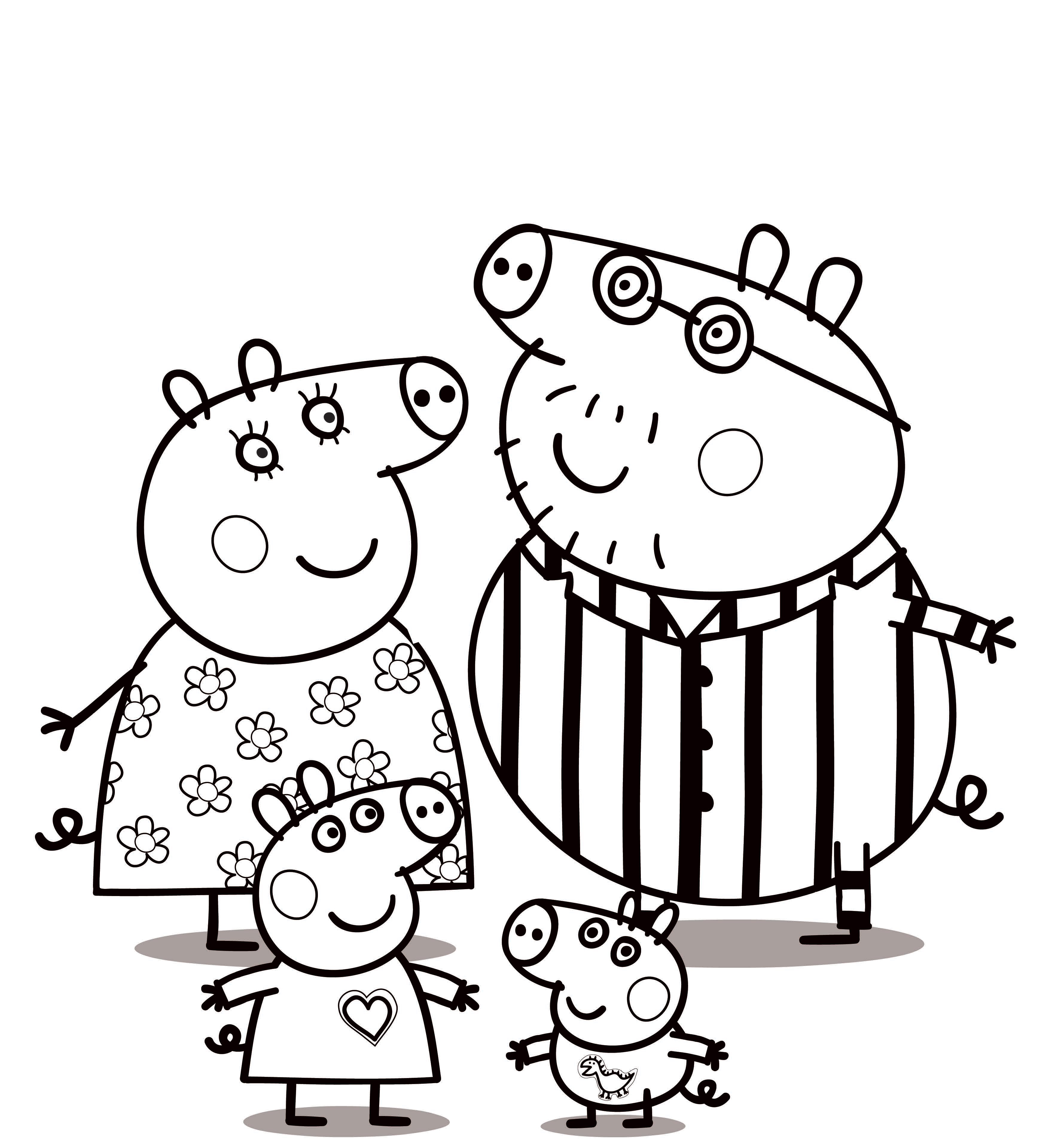 Peppa Pig coloring pages to print for free and color