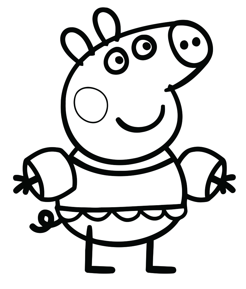 the sun yellow and Peppa herself pink The little piggy will smile with gratitude to a young artist Ninja turtles coloring pages
