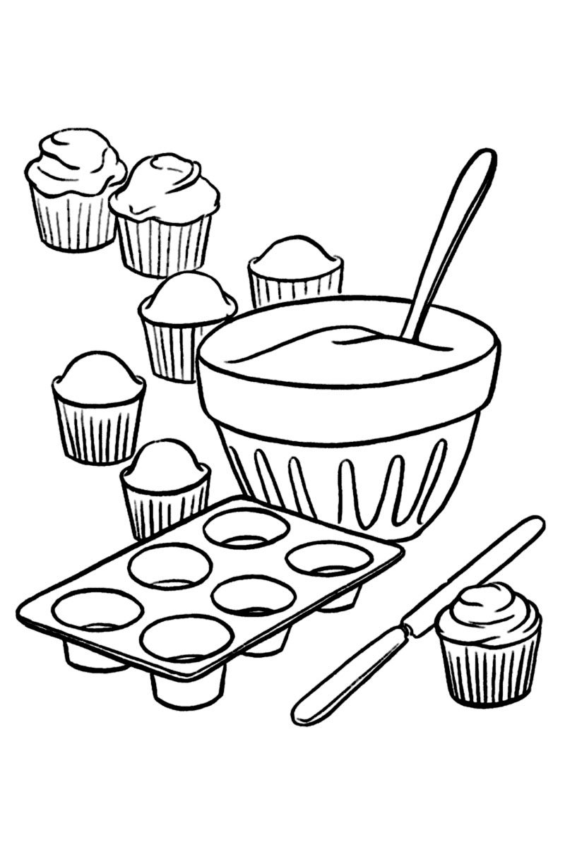 Sweets Coloring Pages for childrens printable for free