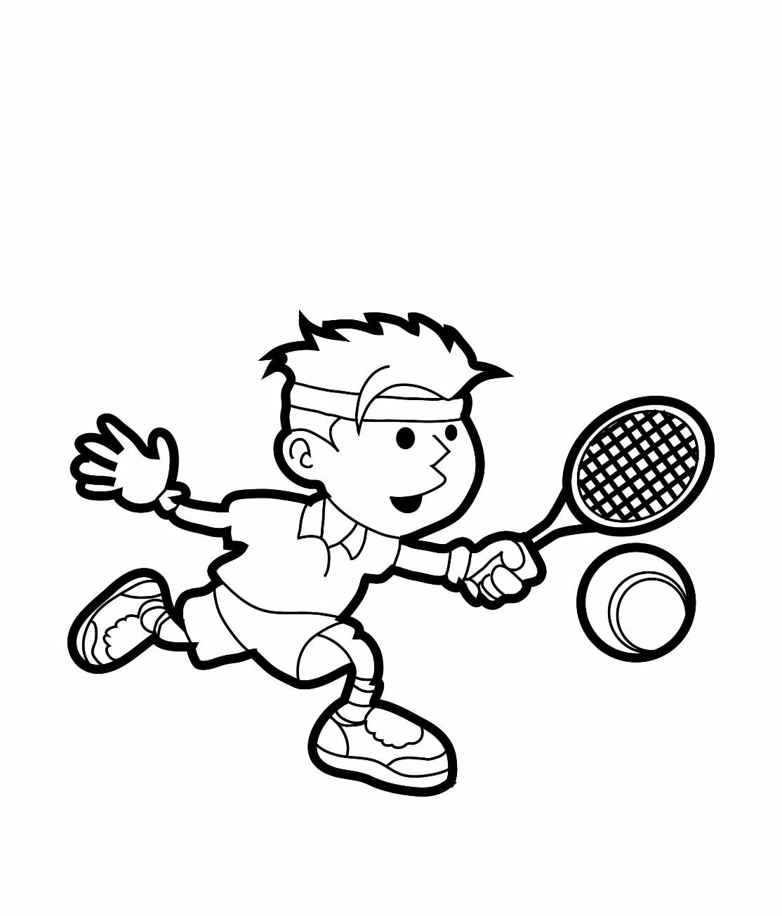 Tennis Coloring Pages for childrens printable for free