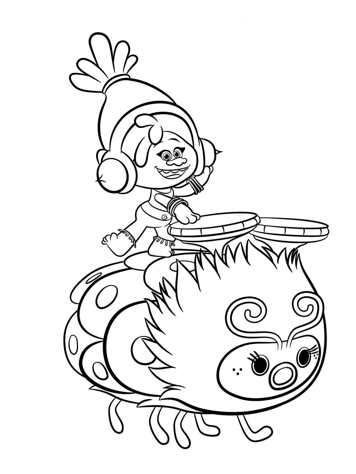 Trolls Coloring pages to download and print for free