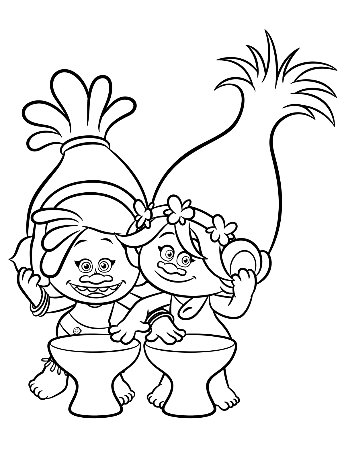 Trolls Coloring pages to download and print for free