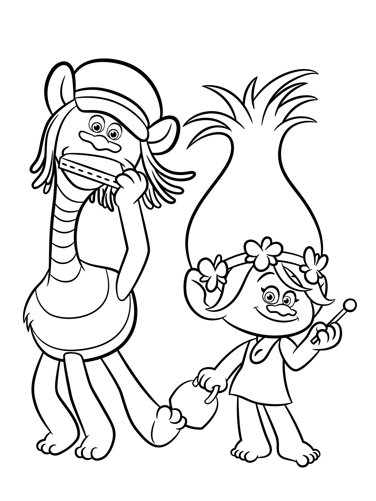 Free Trolls Coloring pages to print for kids Download print and color