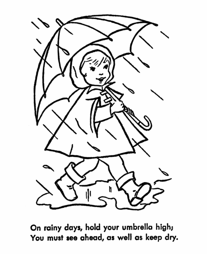 Umbrella Coloring Pages for childrens printable for free