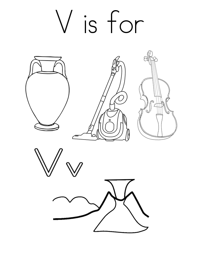 v letter coloring pages - photo #35