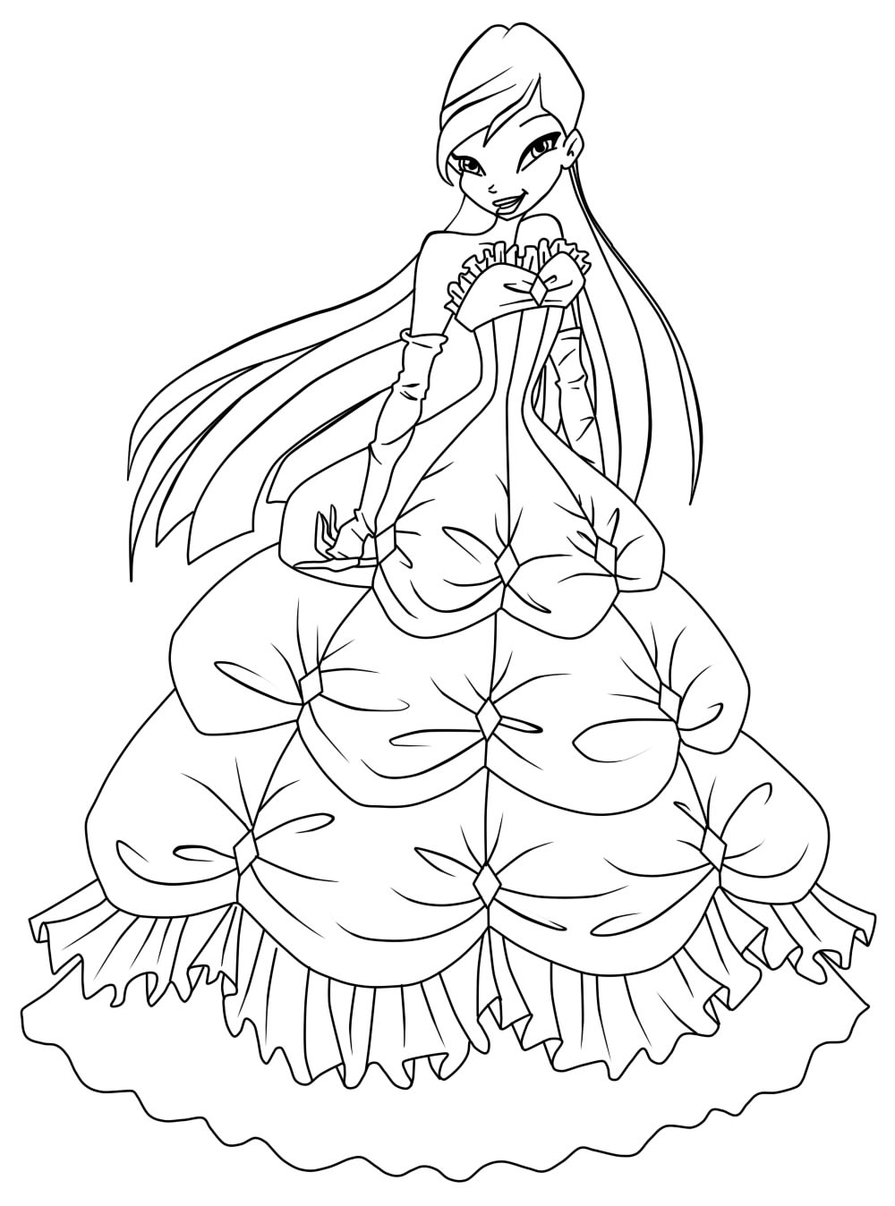 Winx Princess coloring pages download and print for free