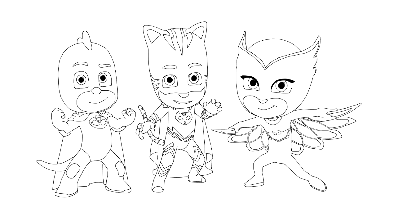 PJ Masks coloring pages to download and print for free