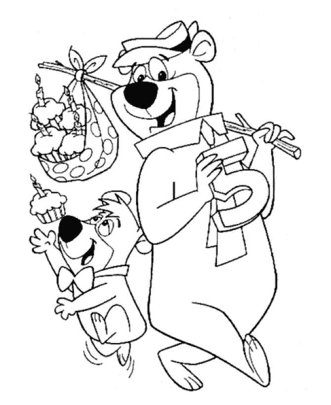 Yogi Bear Coloring Pages for childrens printable for free