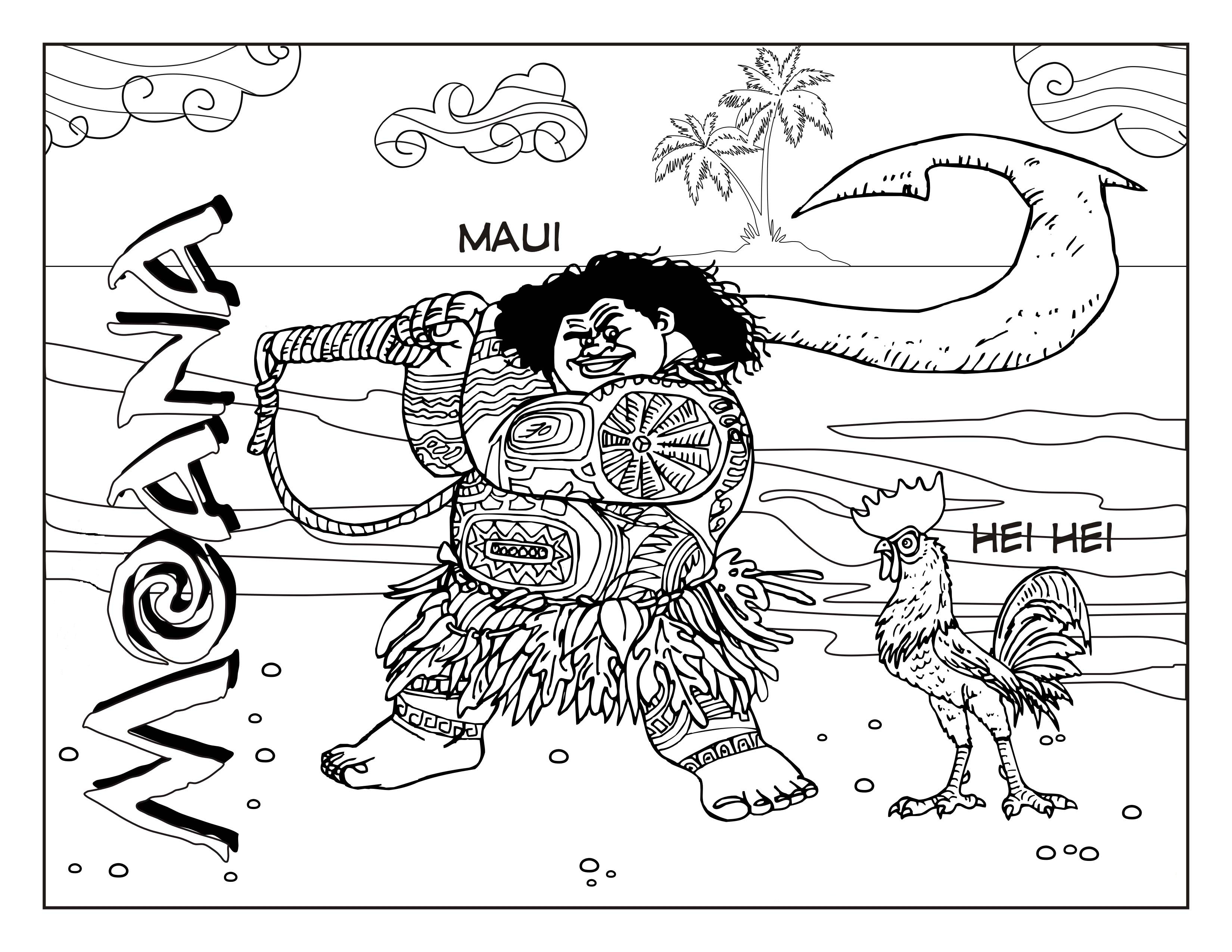 Moana coloring pages to download and print for free