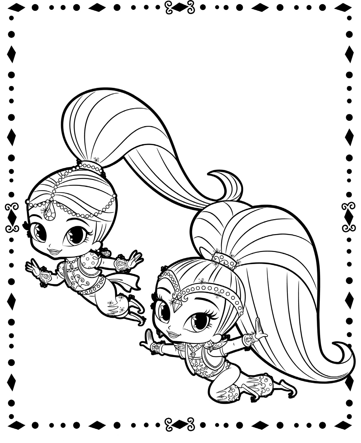 Shimmer and Shine coloring pages to download and print for free