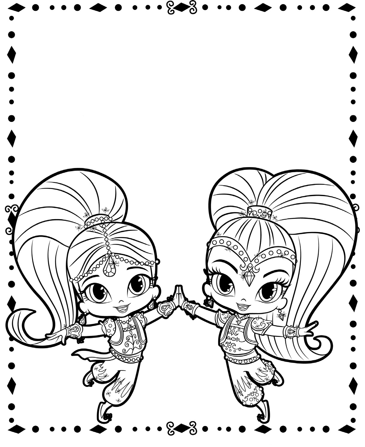 Shimmer and shine coloring pages