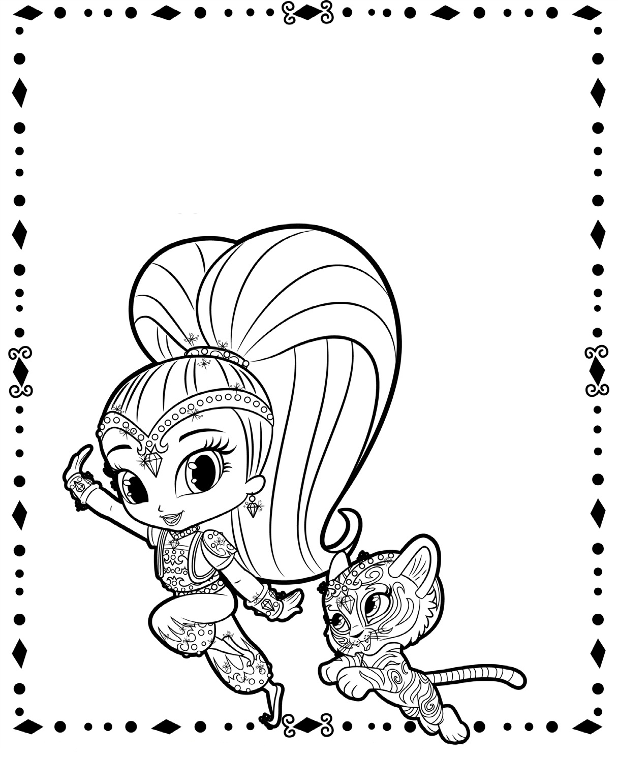 shimmer and shine coloring pages to and print for free for Spongebob Coloring Pages Cat
