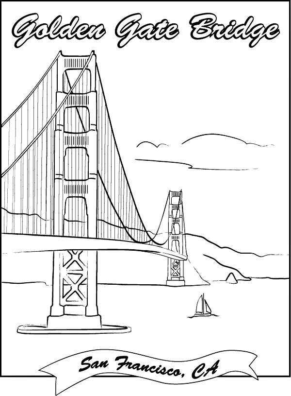 Adult Coloring Page Landmarks