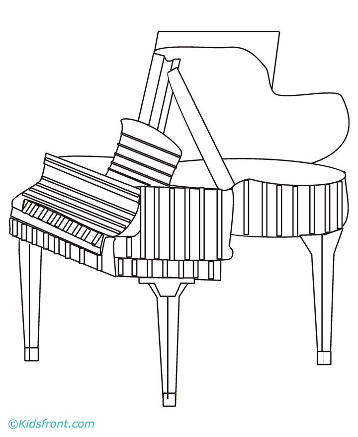 grand piano coloring page