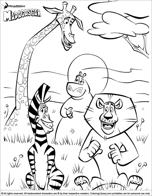 madagascar melman coloring pages