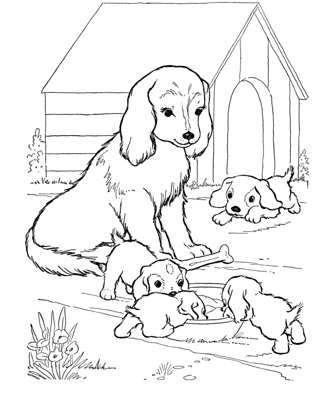 Realistic Dogs And Puppies Coloring Pages 1