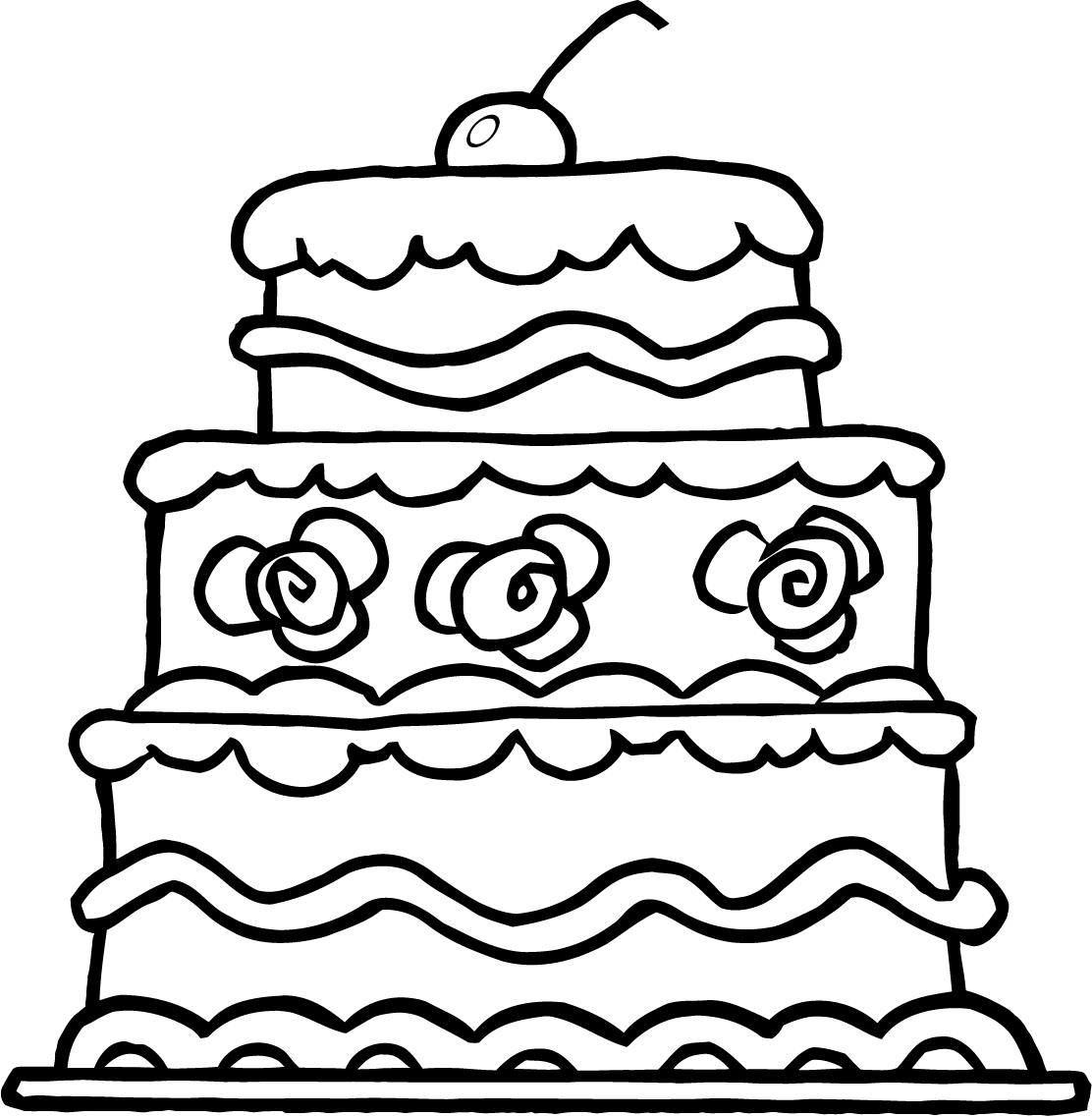 Cake Printable Coloring Pages