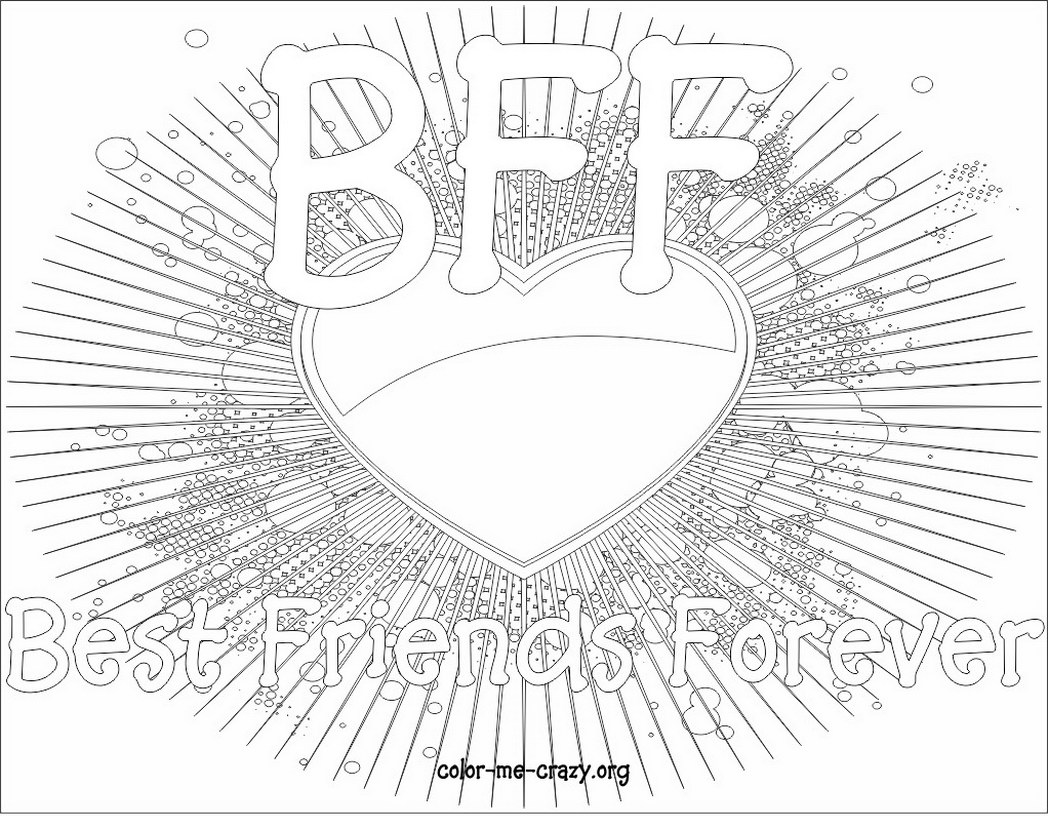 Bff Sign Coloring Page Coloring Pages