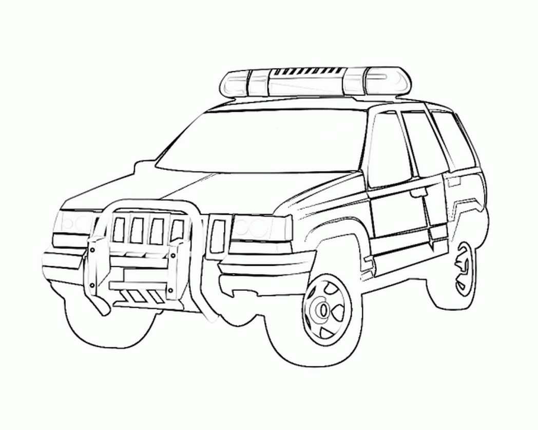 Police car coloring pages to download and print for free