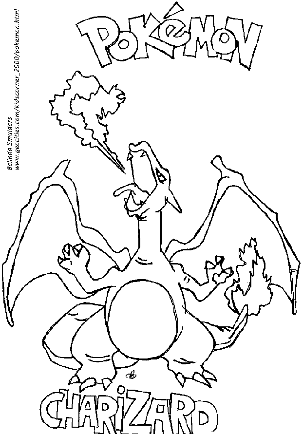 Charmander Pokemon coloring page