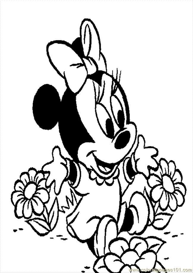 Baby minnie mouse coloring pages to download and print for free