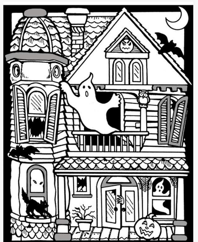 scary haunted house coloring pages download and print for free