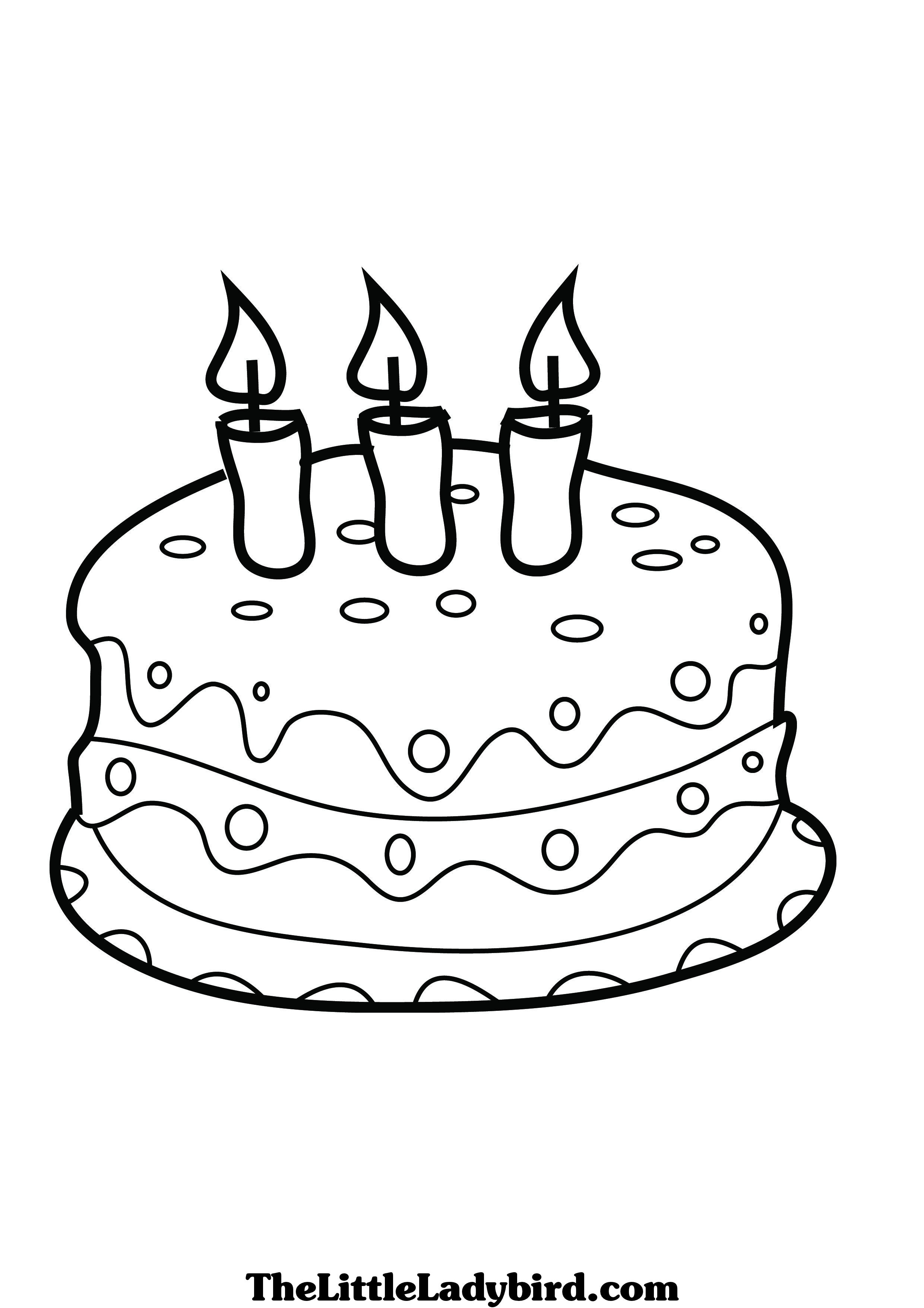 Birthday cake coloring pages to download and print for free