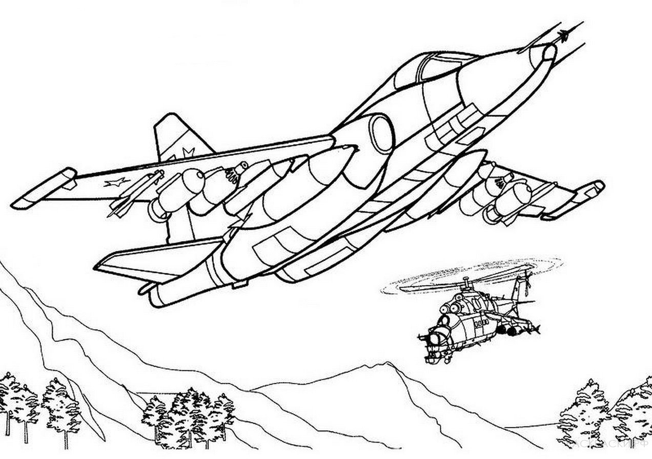 army airplane bombs coloring page