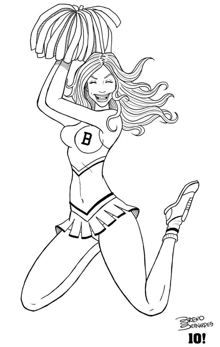 Cheerleader Team Coloring Pages 10