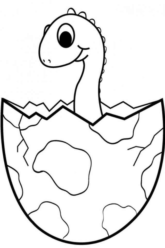 Print Out Coloring Pages Animal Dinosaur Baby For Kids 5