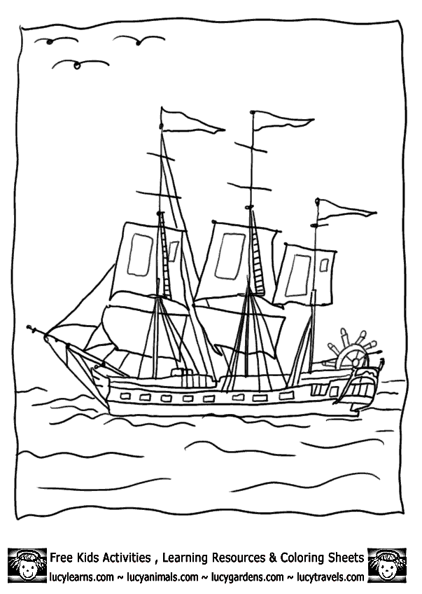 Pirate Ship Coloring Pages Preschool Coloring Pages