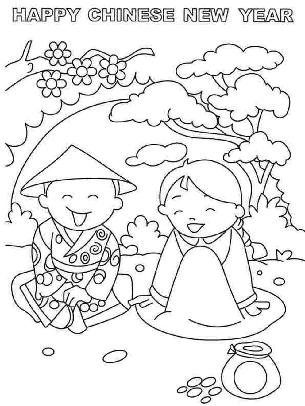 Chinese new year coloring pages to download and print for free