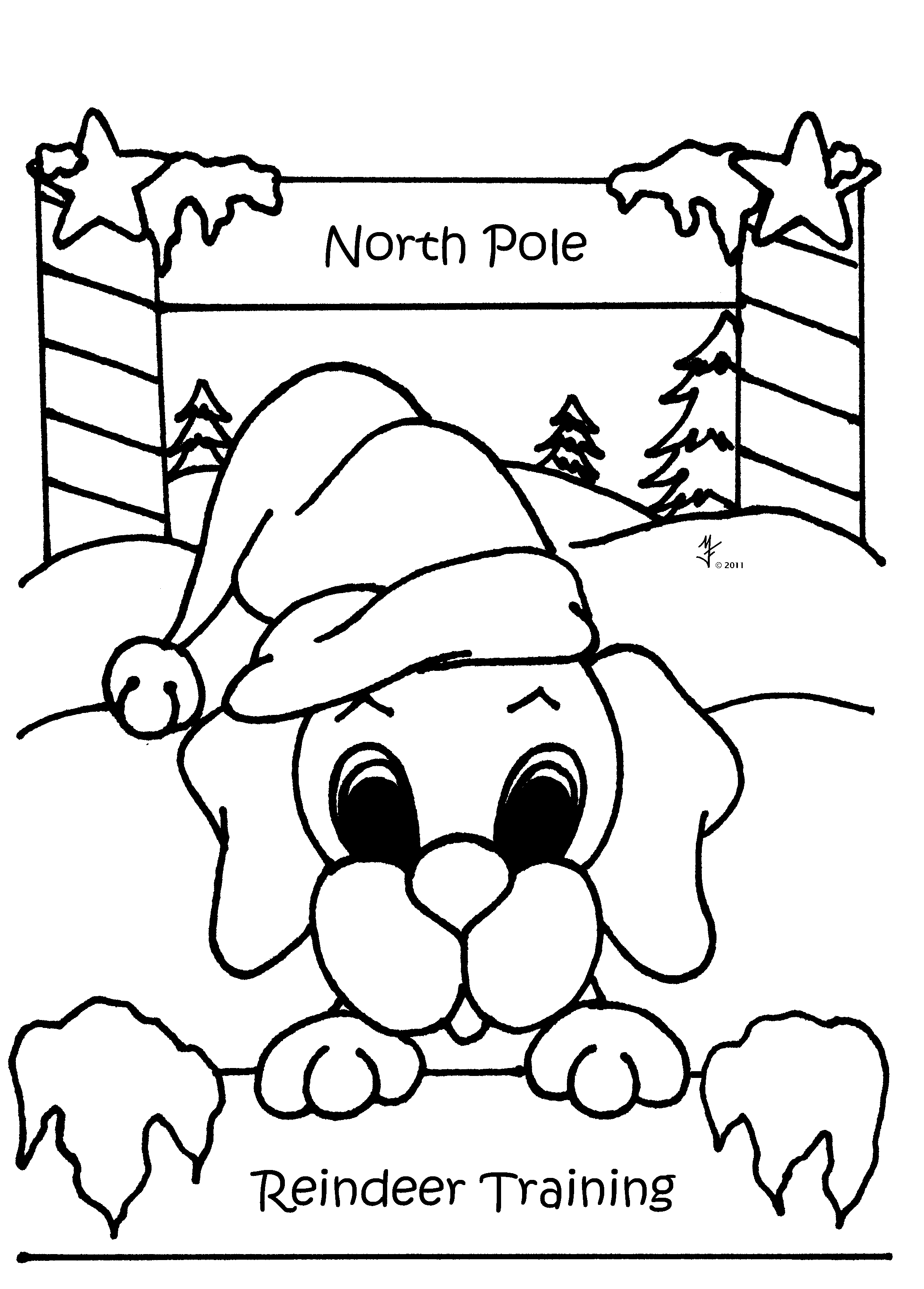 586 Cute Coloring Pages Christmas Animals for Kids