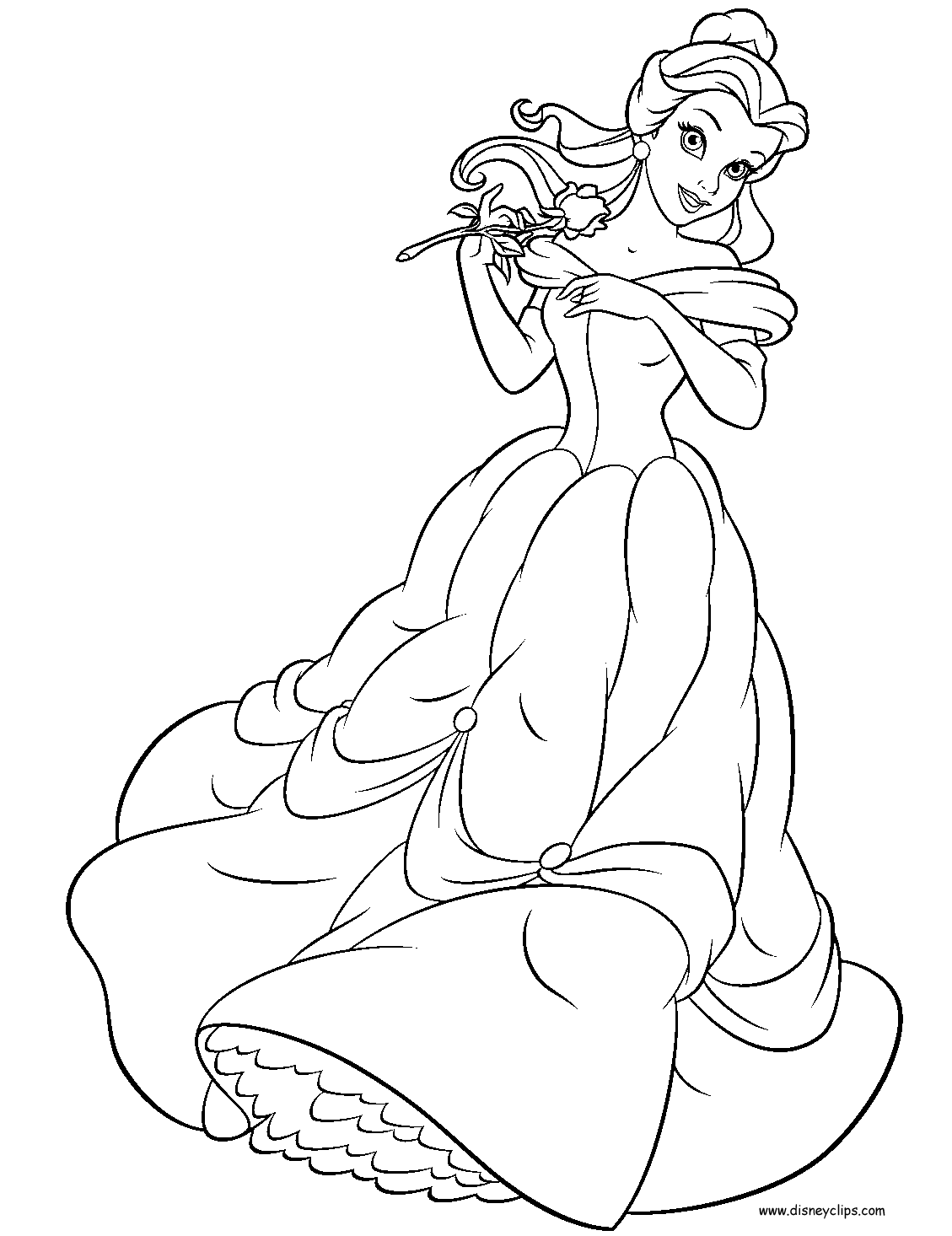 Princess Belle Coloring Pages Free 10