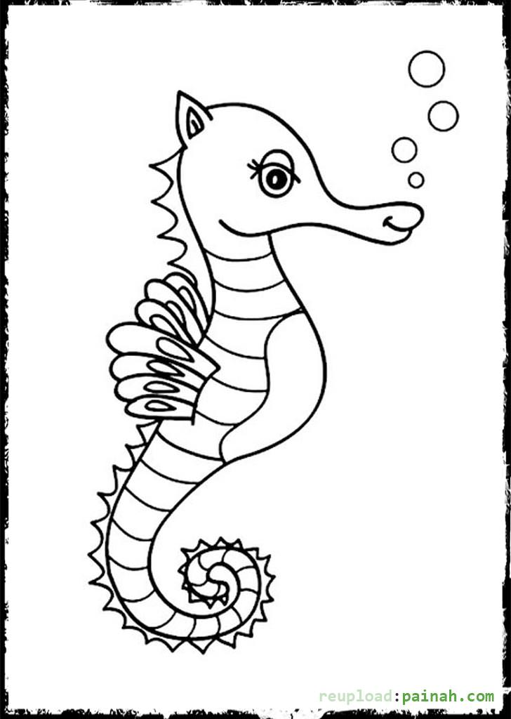 Seahorse coloring pages to download and print for free