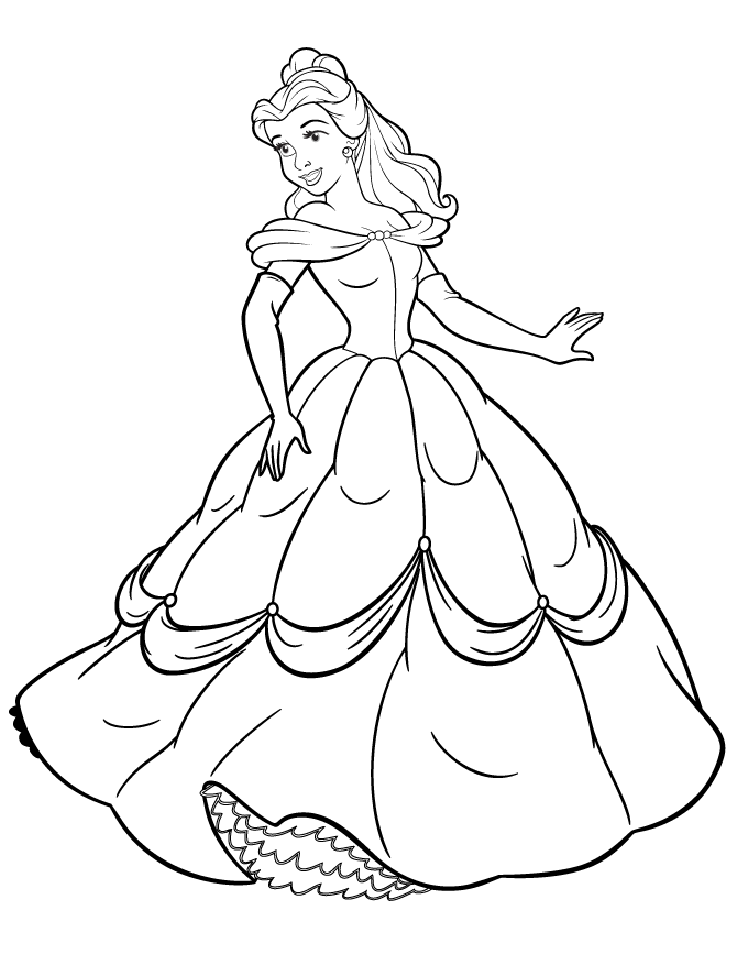 Princess belle coloring pages to download and print for free