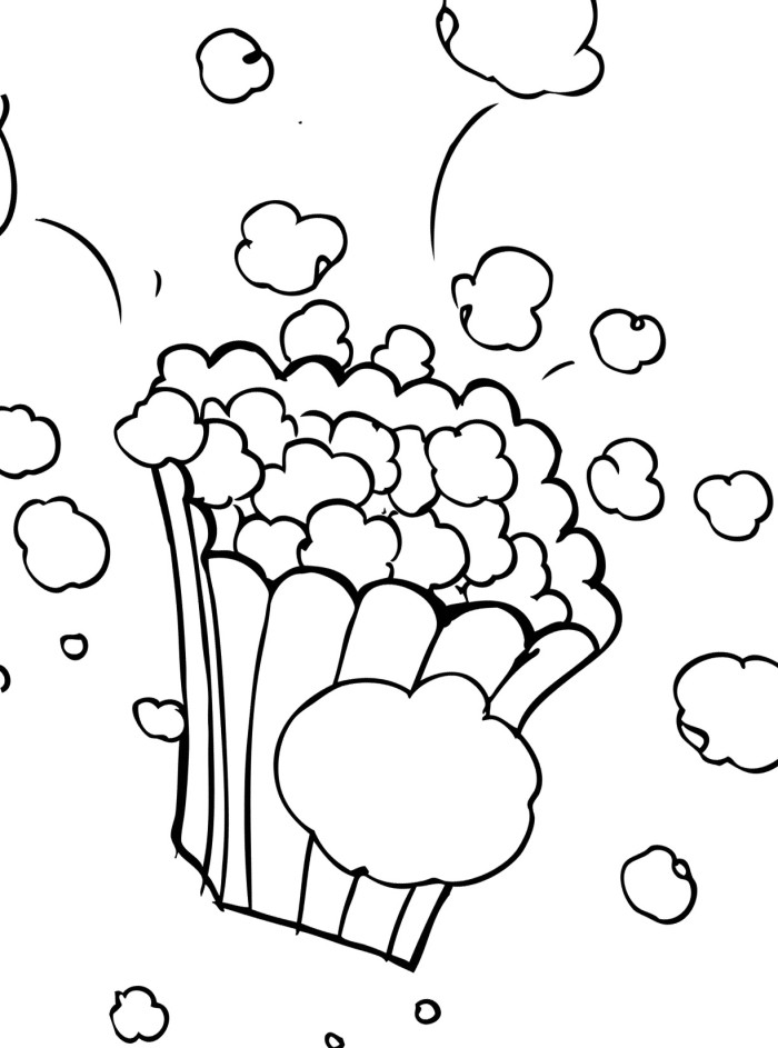Popcorn coloring pages to download and print for free