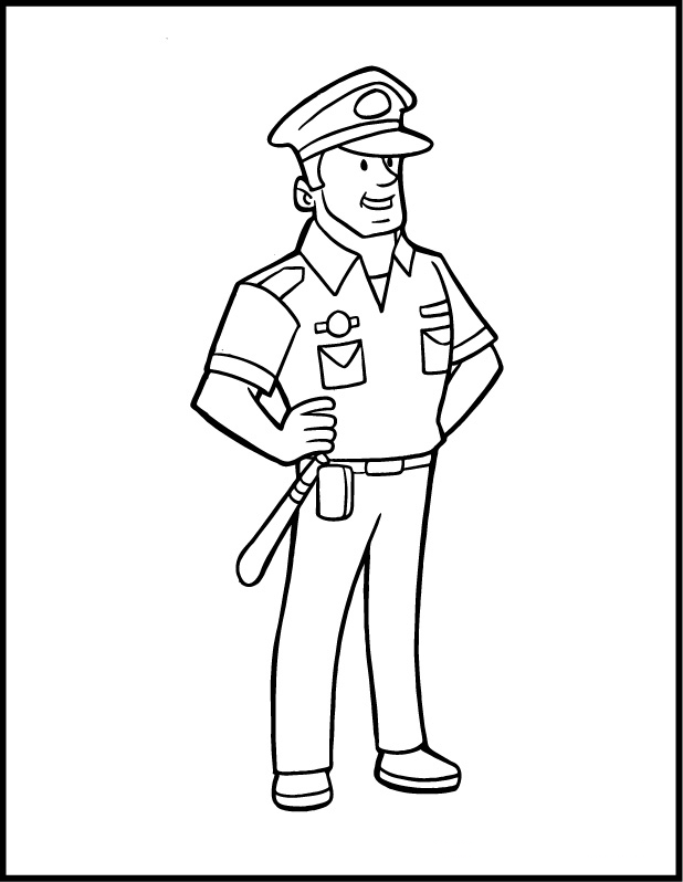 Printable Thank You Police Officer Coloring Page