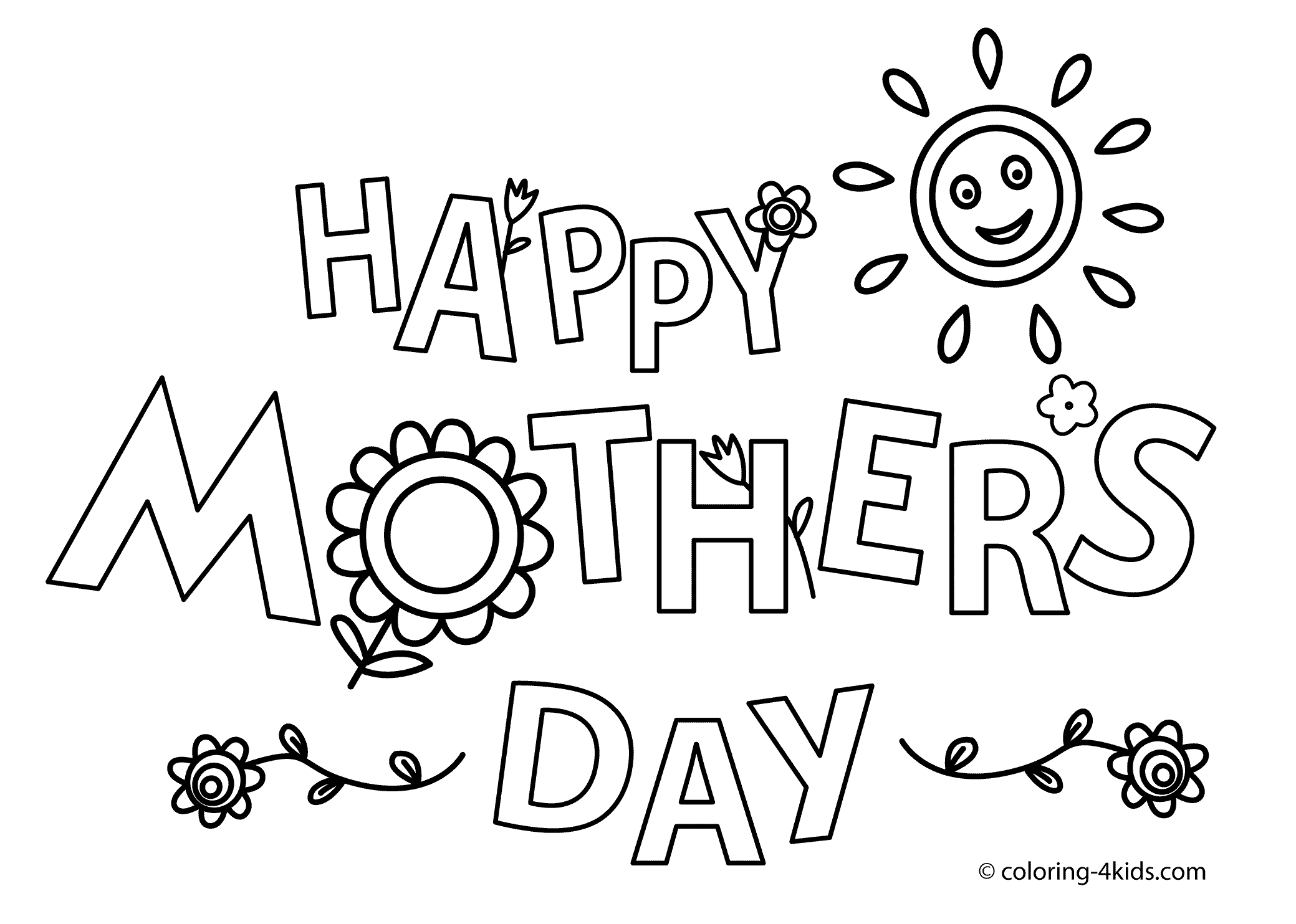 Happy Mother Day Printable Coloring Pages 4