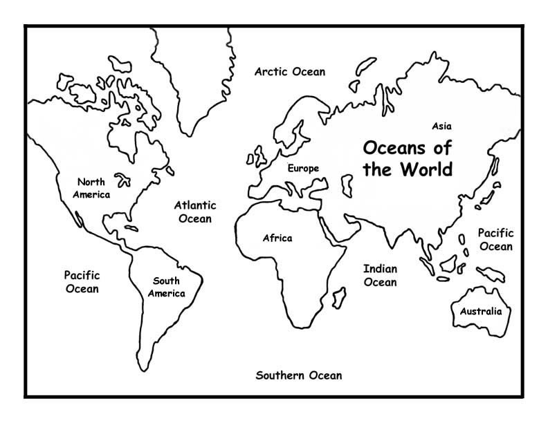 Printable 7 Continents Coloring Page