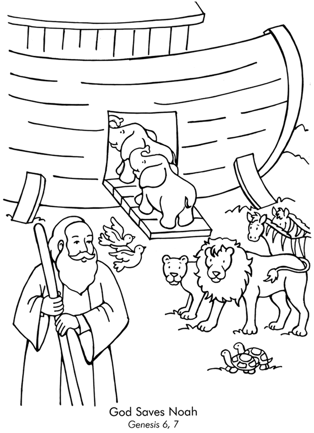 Christian Bible Story Of Noah S Ark Coloring Book Vector Image | Sexiz Pix