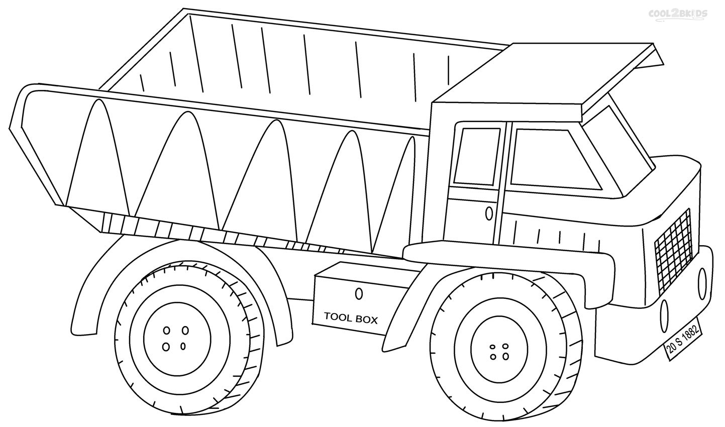 Dump truck coloring pages to download and print for free