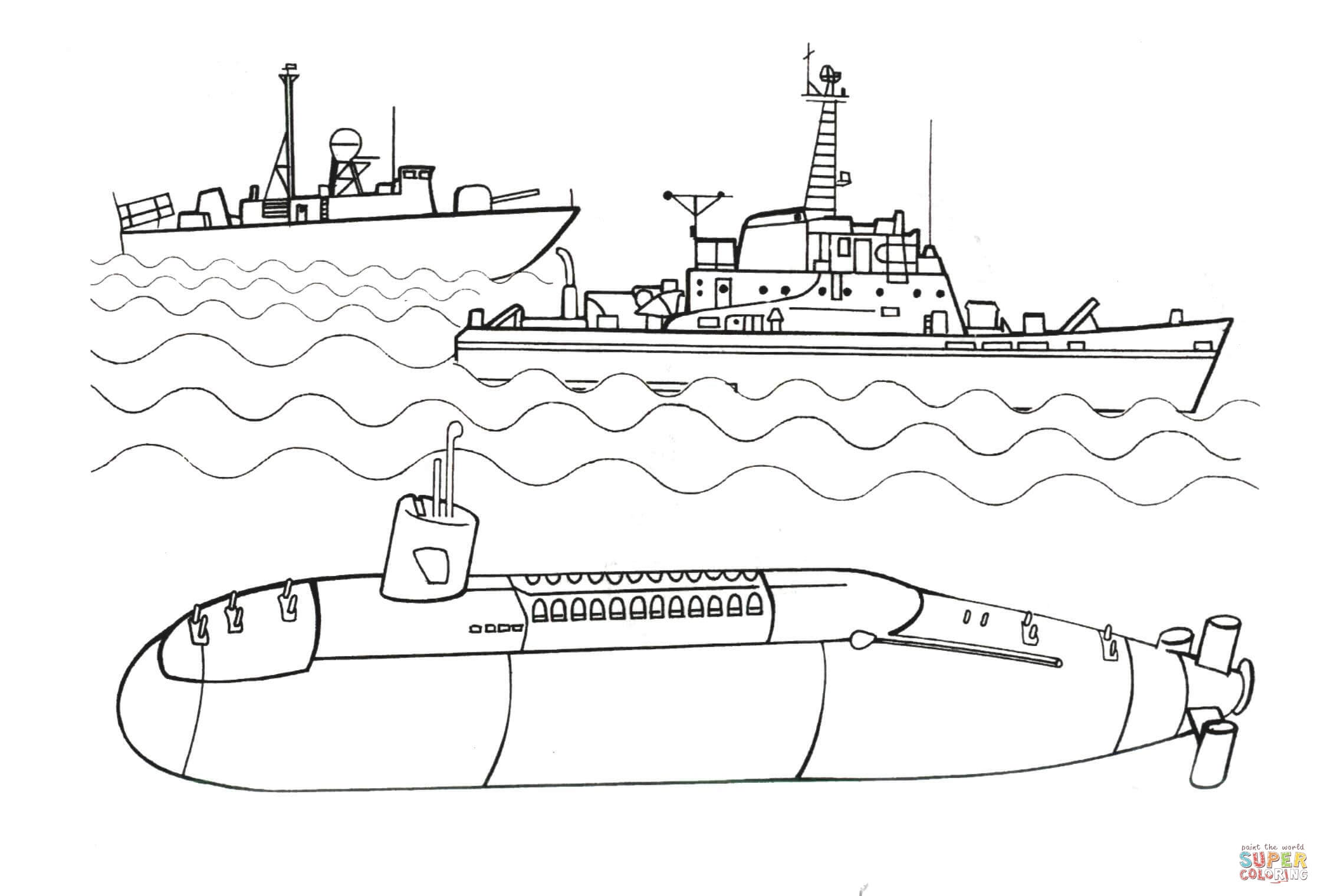 Submarine Coloring Pages For Kids Coloring Pages