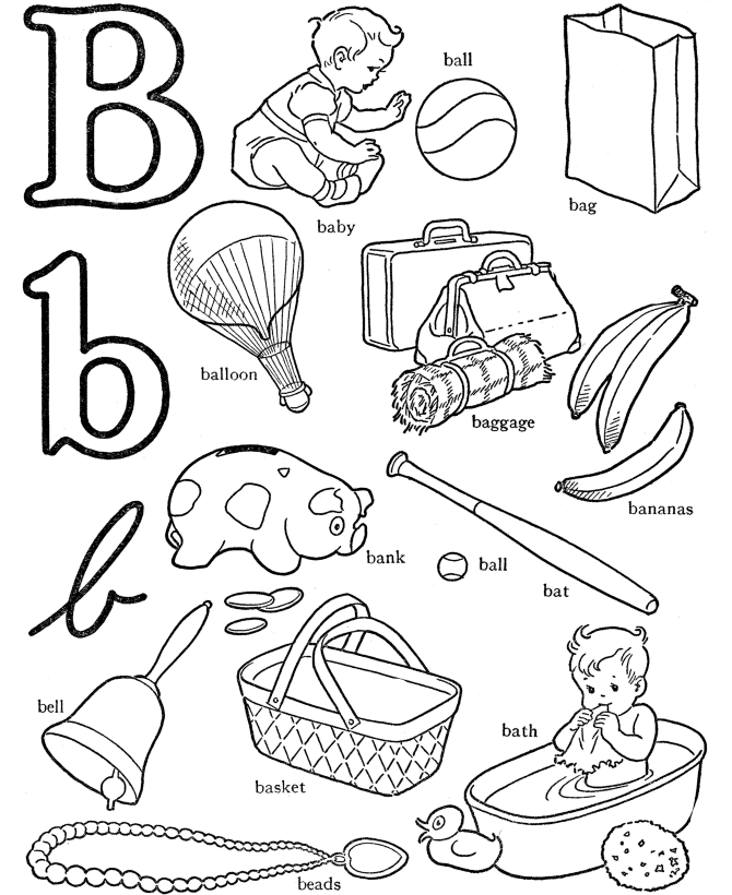 Alphabet Letter B Coloring Pages - Download and print these alphabet ...