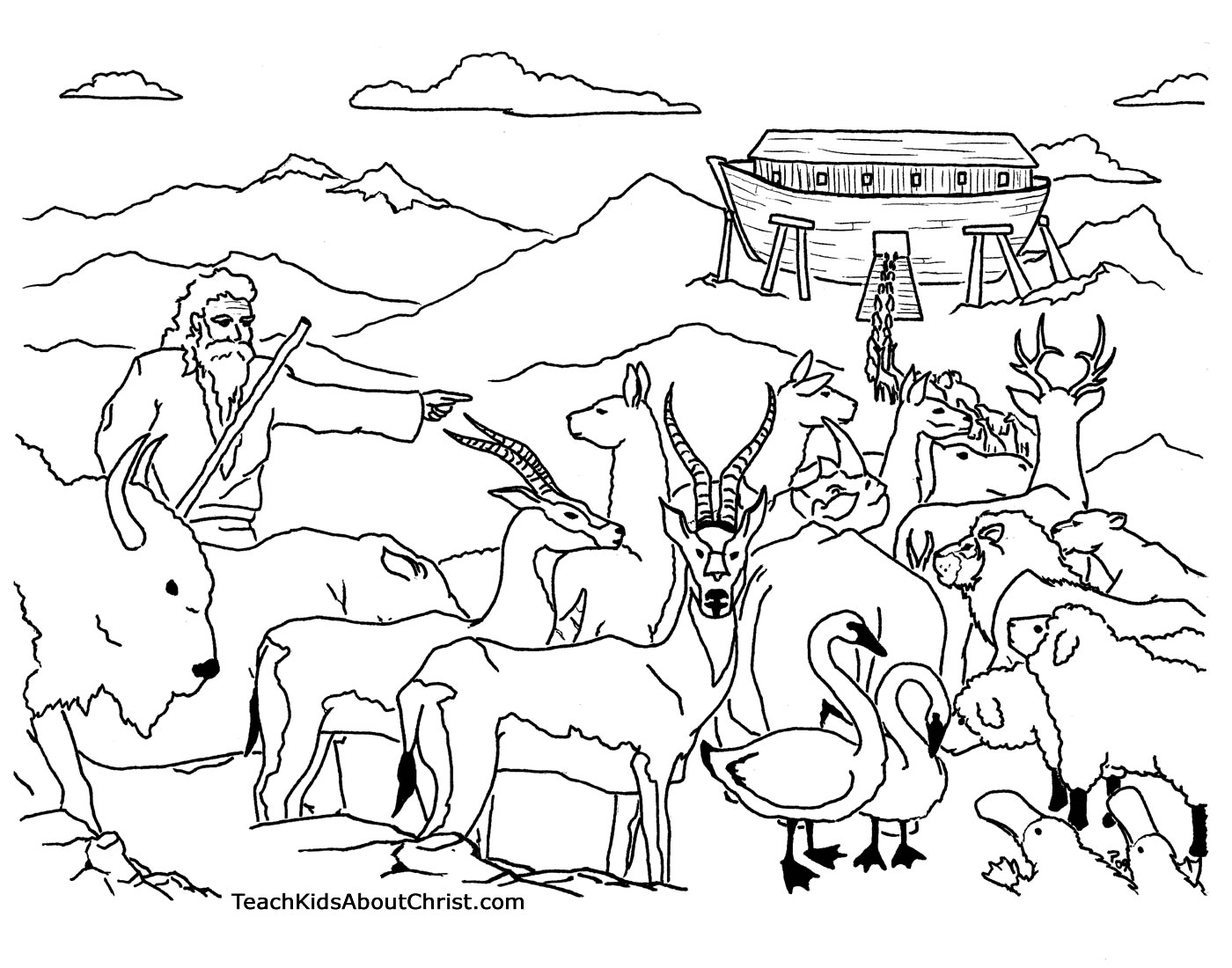 Noah ark coloring pages to download and print for free